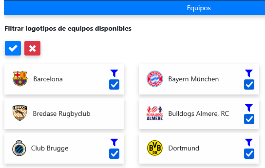 Añadir o quitar logotipos de la selección activa
